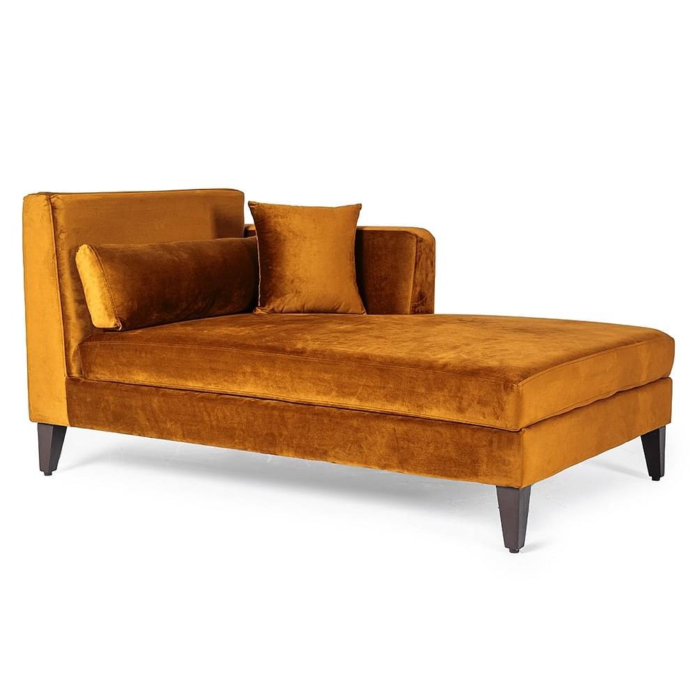 Werfo Lewis  L Shape Sofa Set (3 Seater + Right Aligned Chaise) - Velvet Amber