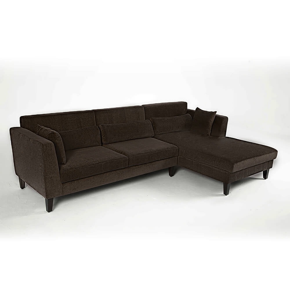 Werfo Lewis Sectional, Set (3 Seater + Right Aligned Chaise), Dark Earth