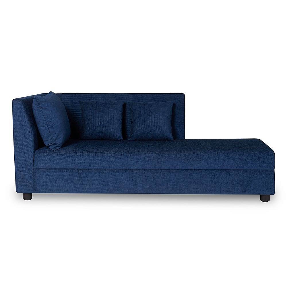 Werfo Skiver L Shape 5 Seater Sofa Set (2 Seater + Right Aligned Chaise) Dark Blue