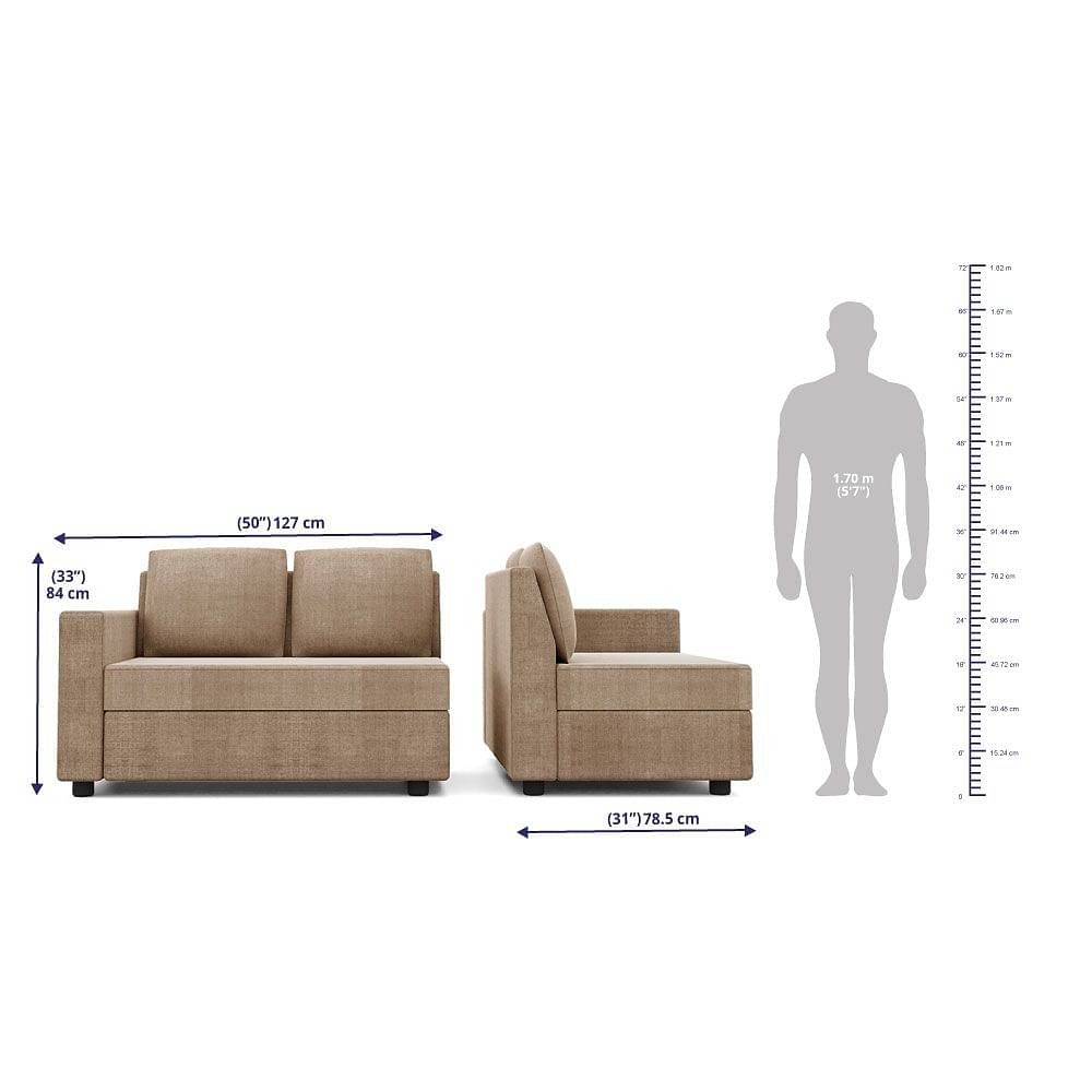 Werfo Skiver L Shape 5 Seater Sofa Set (2 Seater + Left Aligned Chaise) Amphora Brown