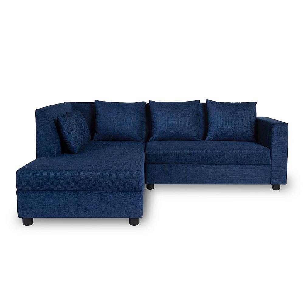 Werfo Skiver L Shape 5 Seater Sofa Set (2 Seater + Left Aligned Chaise) Dark Blue