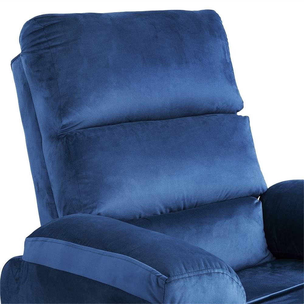 werfo Max Recliner - 1 Seater Velvet Fabric, Blue