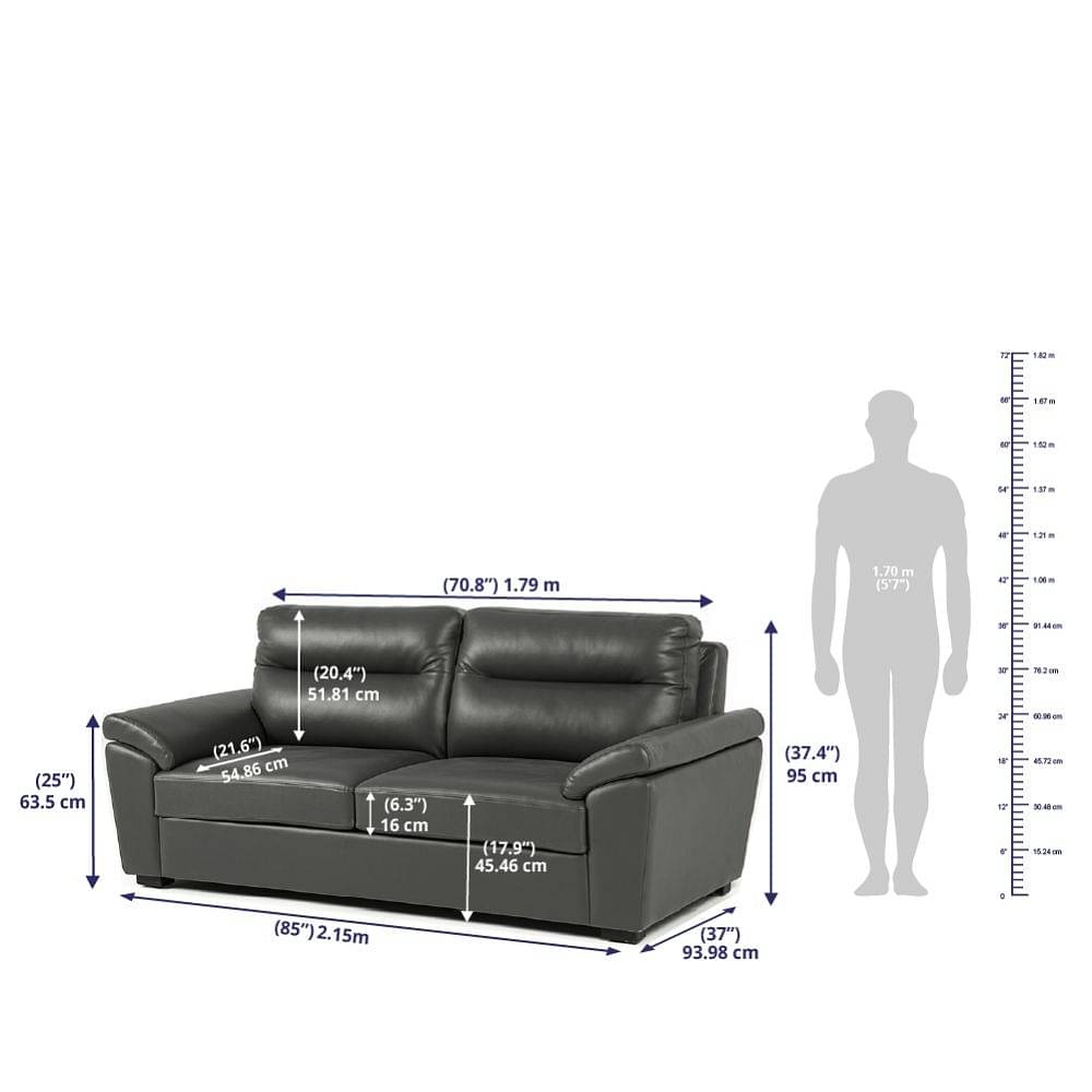 Werfo Ul Model Sofa Set (3+2+1) Leatherette Thundercloud