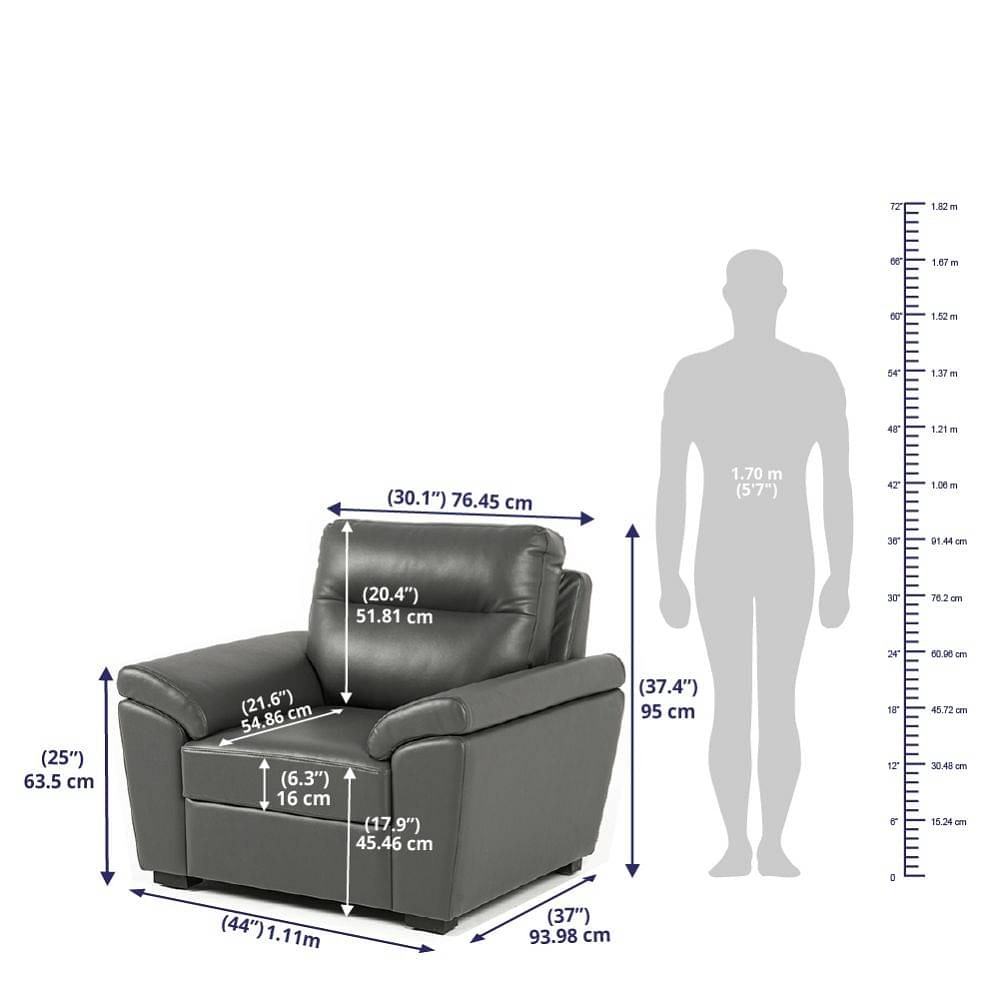 Werfo Ul Model Sofa Set (3+2+1) Leatherette Thundercloud