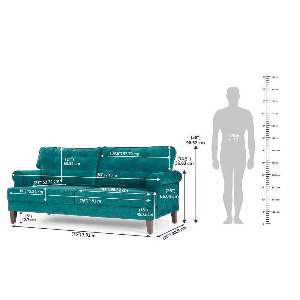 Werfo Daraz Sofa Set (3+1+1)  Malphino Malibu Green