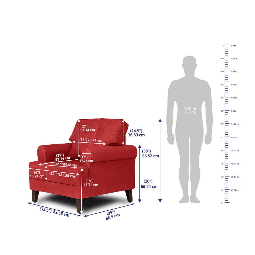 Werfo Daraz Sofa Set (3+1+1) Omega Red