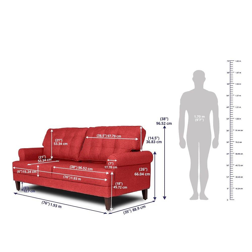 Werfo Daraz Sofa Set (3+1+1) Omega Red