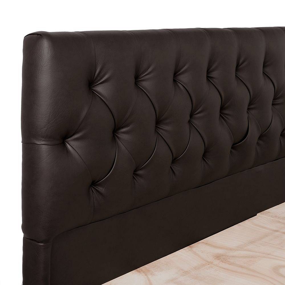 Werfo Limar Upholstered Solid Wood King Bed without Storage (Leathertic dark fantasy) - 