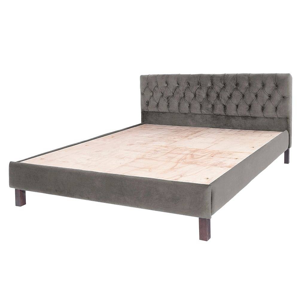 Werfo Limar Upholstered Solid Wood King Bed without Storage (velvet stone)