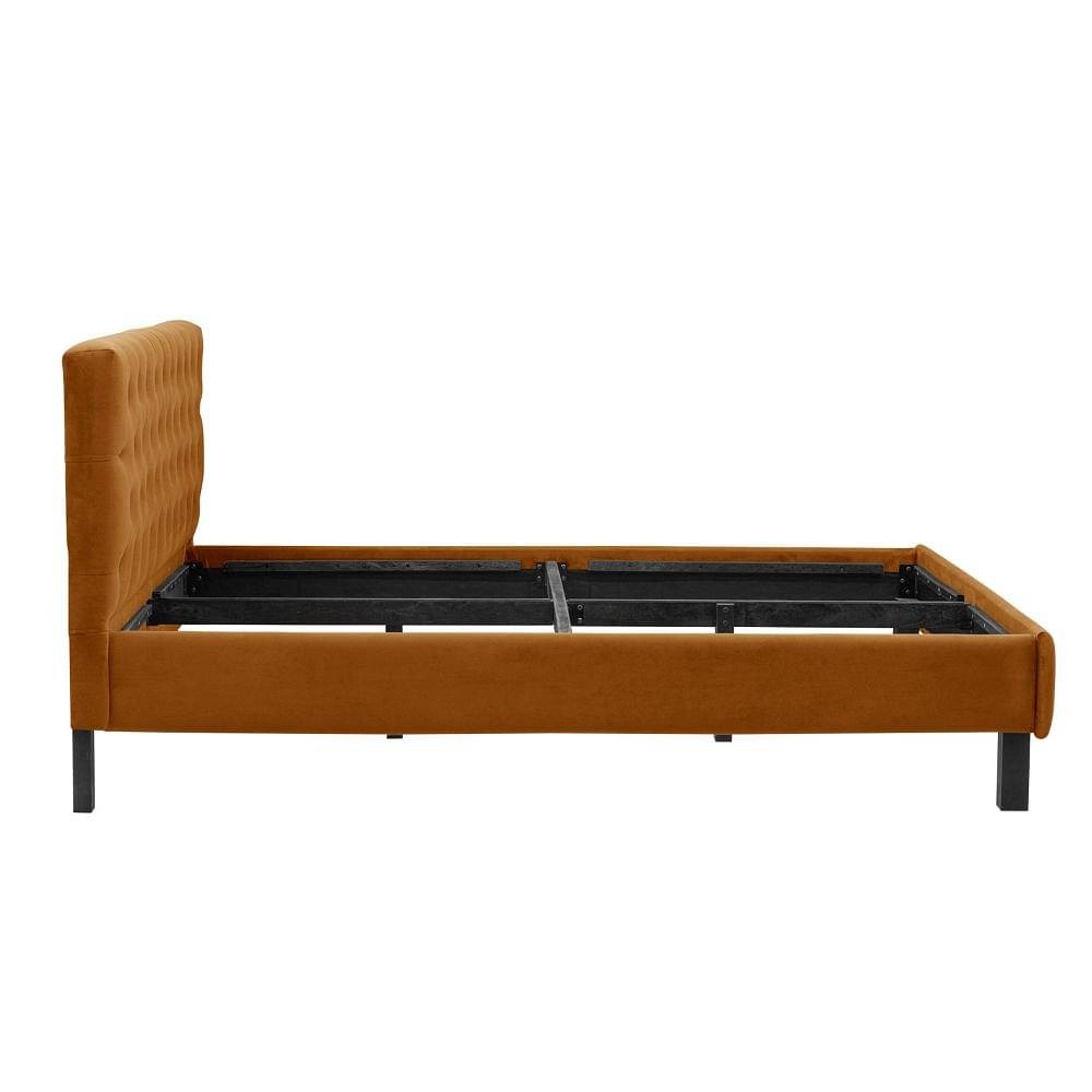 Werfo Limar Upholstered Solid Wood Queen Bed without Storage (velvet amber)