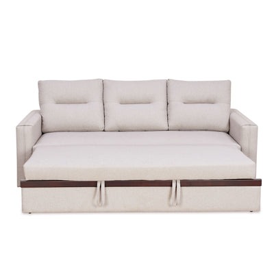 Werfo Boston Fabric Sofa Cum Bed 3 Seater (Light Brown)