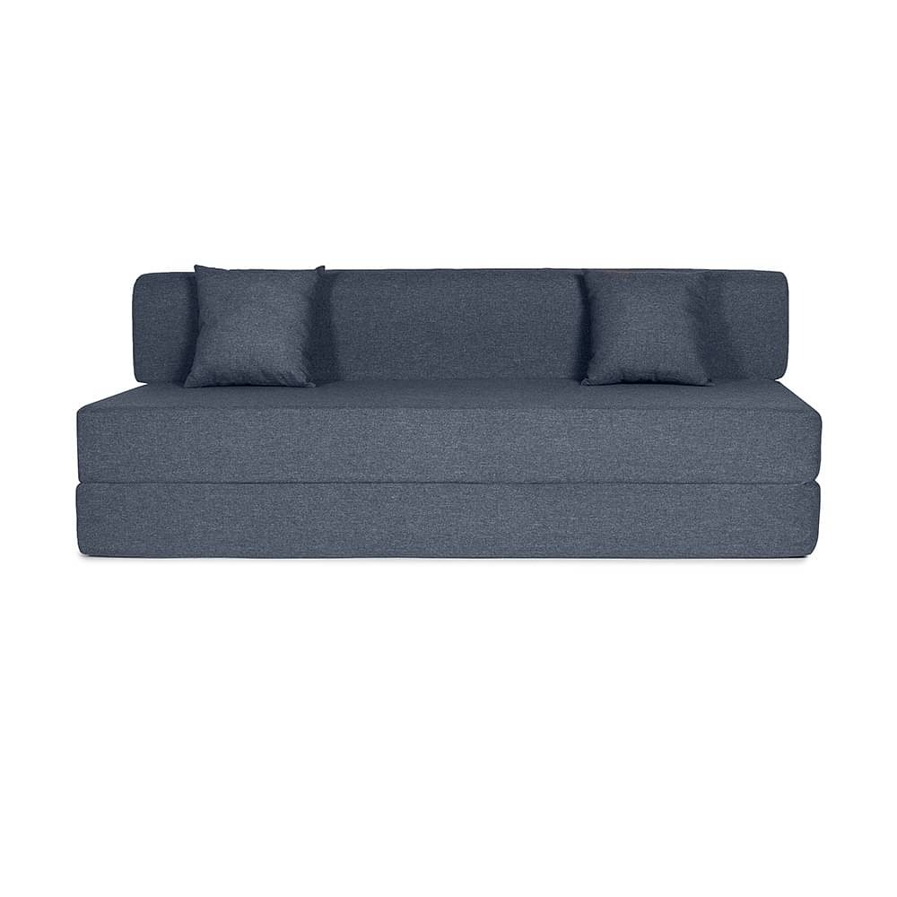 werfo Zack Sofa cum Bed - Three Seater, Omega Blue