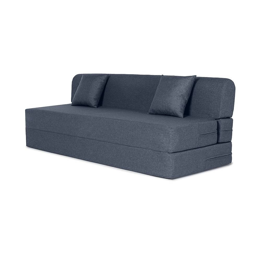 werfo Zack Sofa cum Bed - Three Seater, Omega Blue