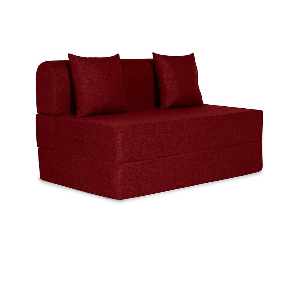 werfo Zack Sofa cum Bed - Two Seater, Omega Rose