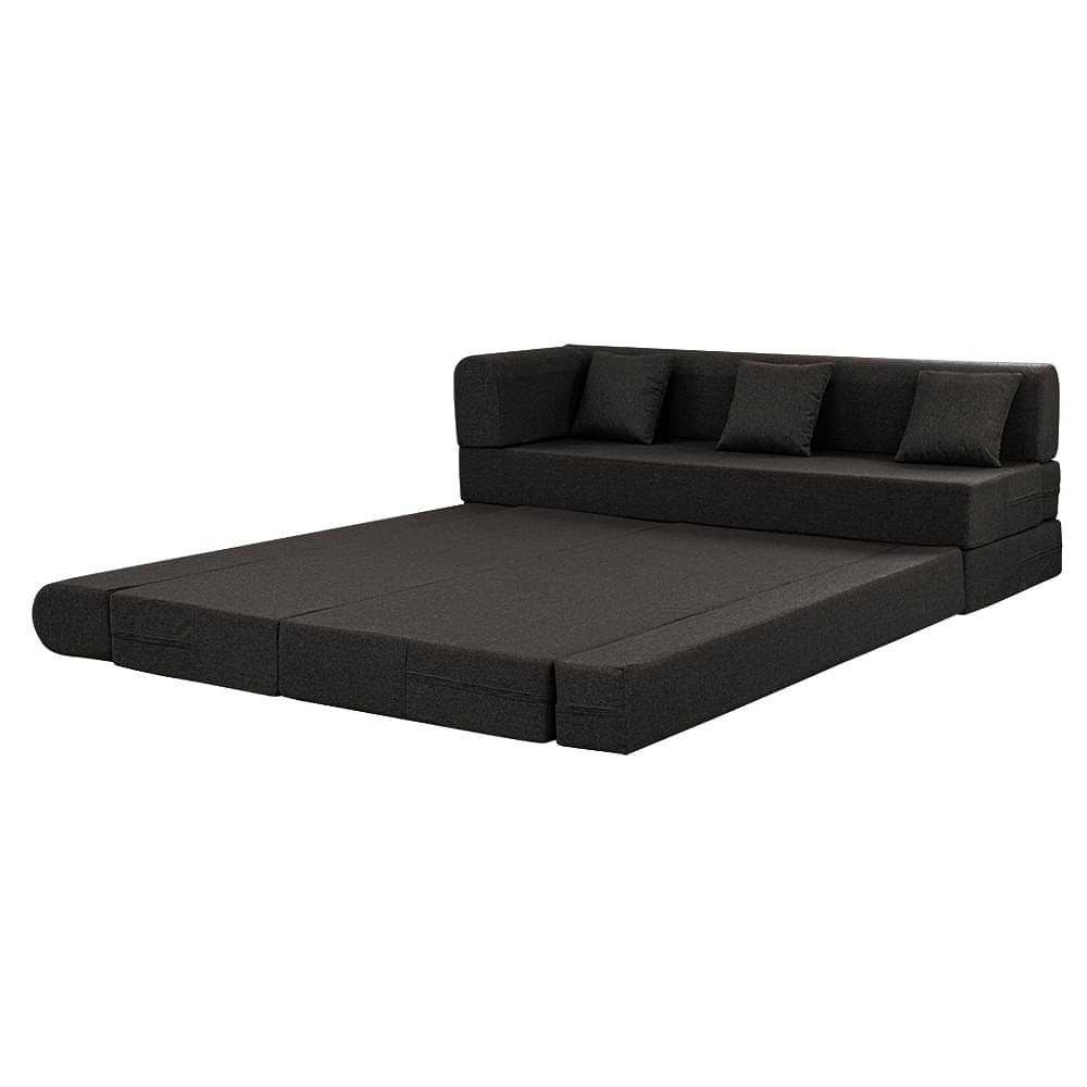 Zack  L - Shape Sofa Cum Bed 6 Seater (3 Seater + Right Aligned Chaise) - Omega Choco Brown