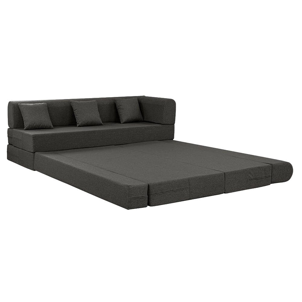 Werfo Zack L - Shape Sofa Cum Bed 6 Seater (3 Seater + Left Aligned Chaise) - Omega Choco Brown