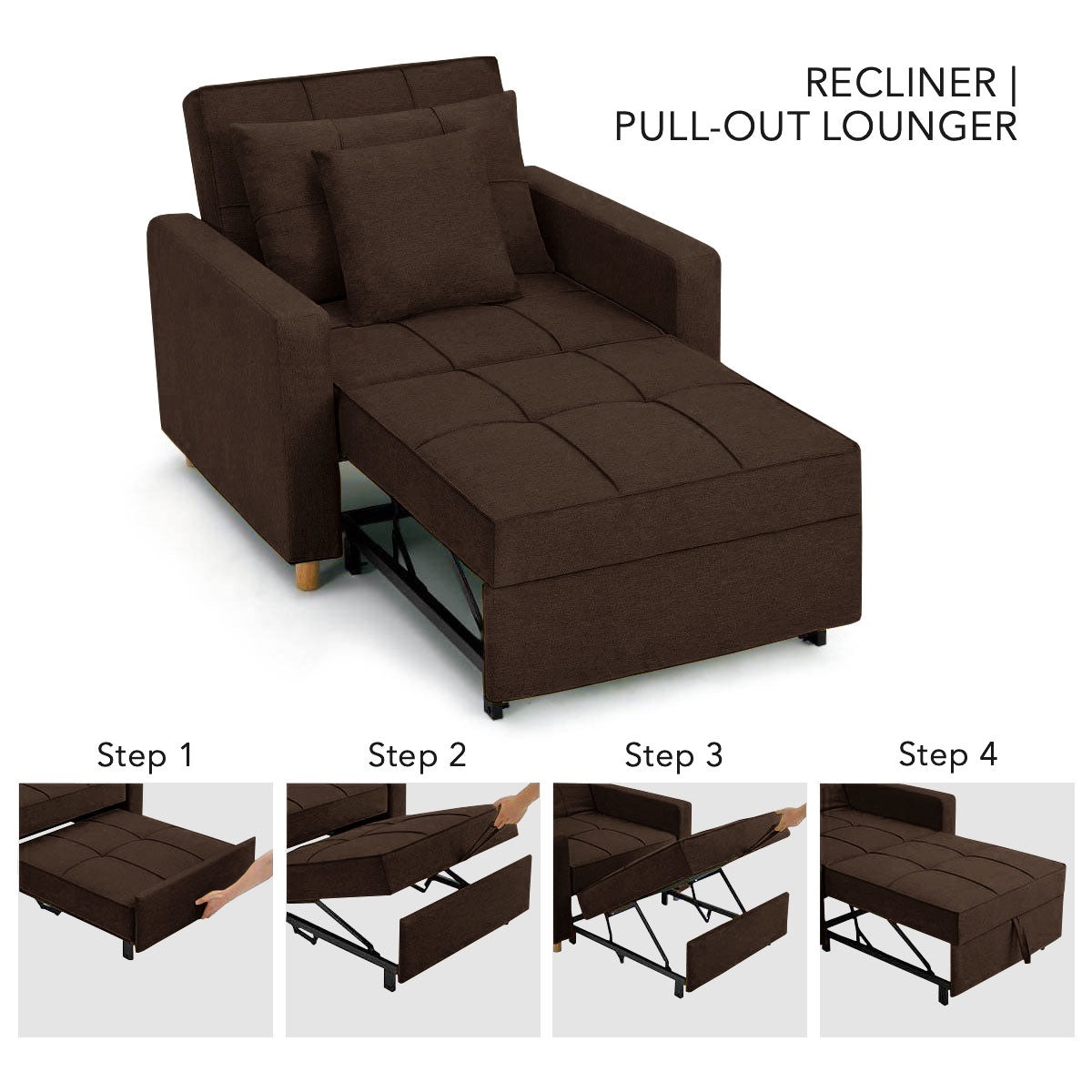 Werfo Derby Convertible Armchair | Lounger | Bed