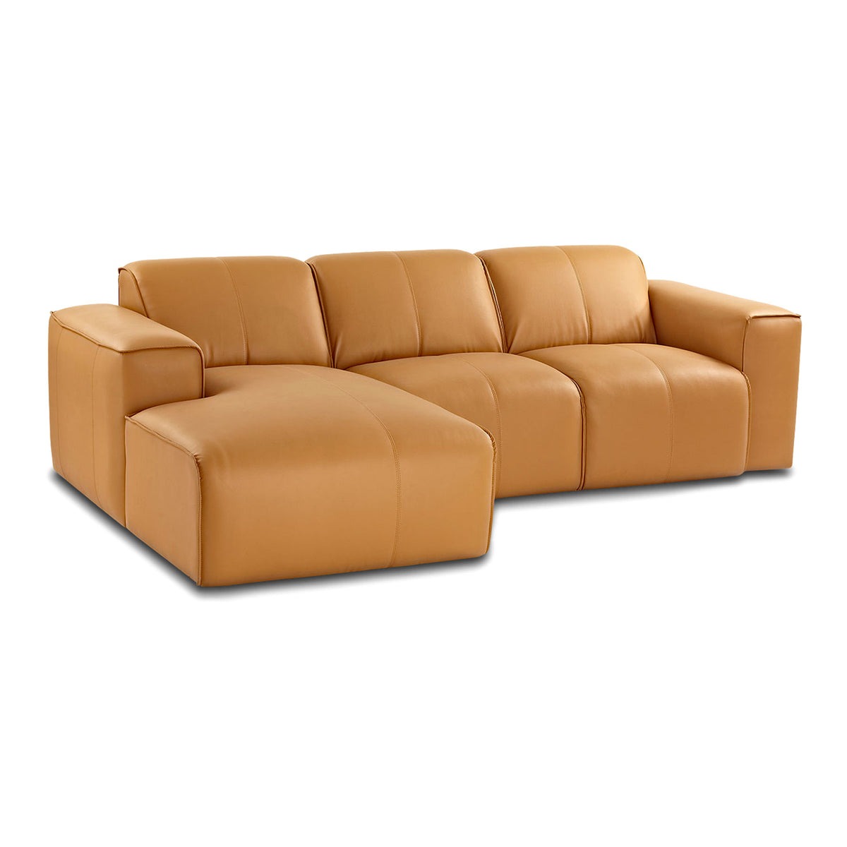 Werfo August 3-Seater Sofa Tan LHS (Left Hand Side) - H 30"x W 83" x D 65"