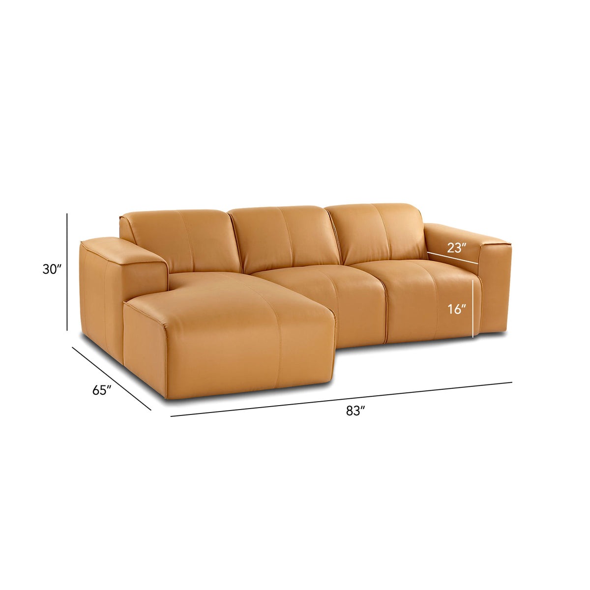 Werfo August 3-Seater Sofa Tan LHS (Left Hand Side)