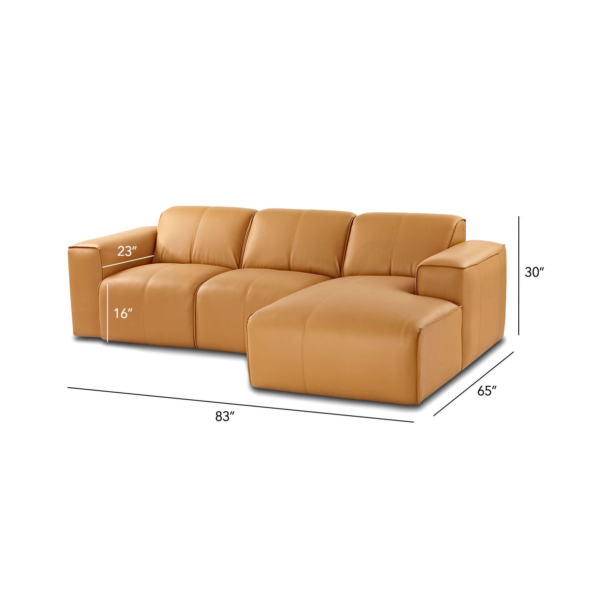 Werfo August 3-Seater Sofa Tan RHS (Right Hand Side)