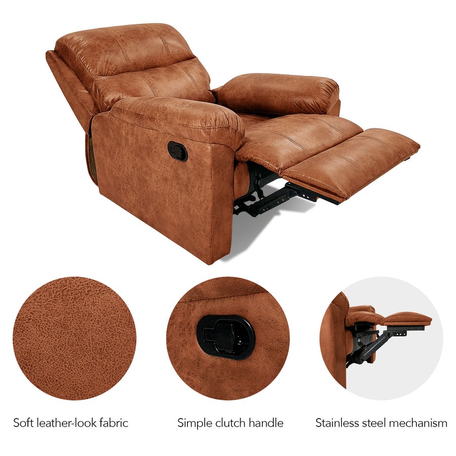 Werfo Casio Fabric Manual Recliner Tan babe