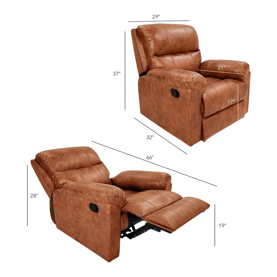 Werfo Casio Fabric Manual Recliner Tan babe