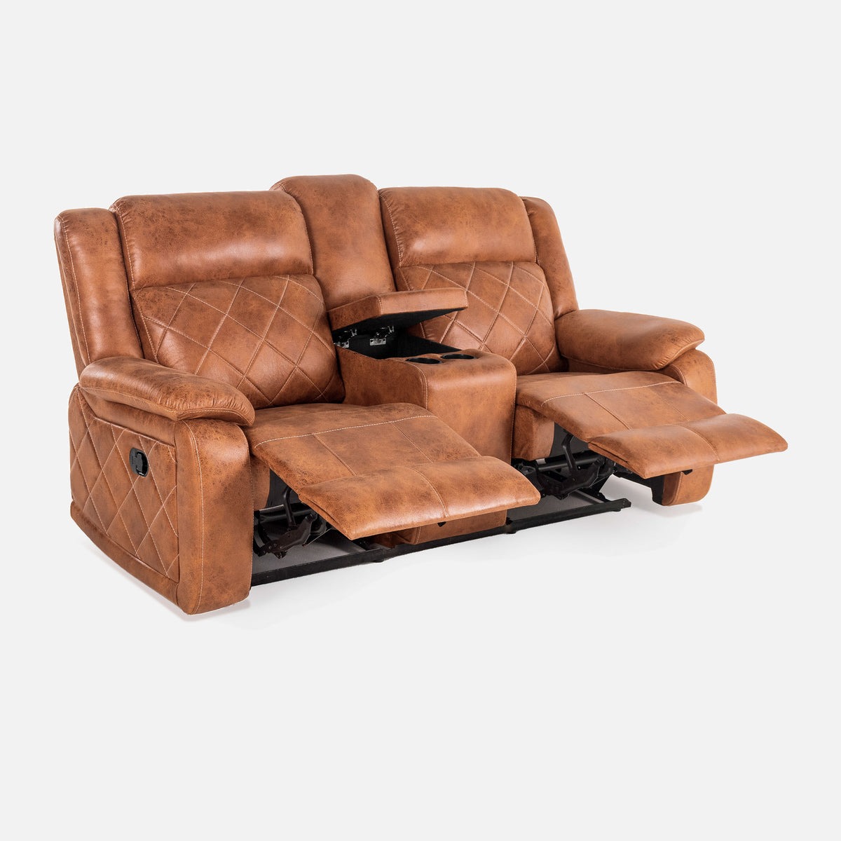 Werfo Marvel 2 Seater Recliner With Console (Tan)
