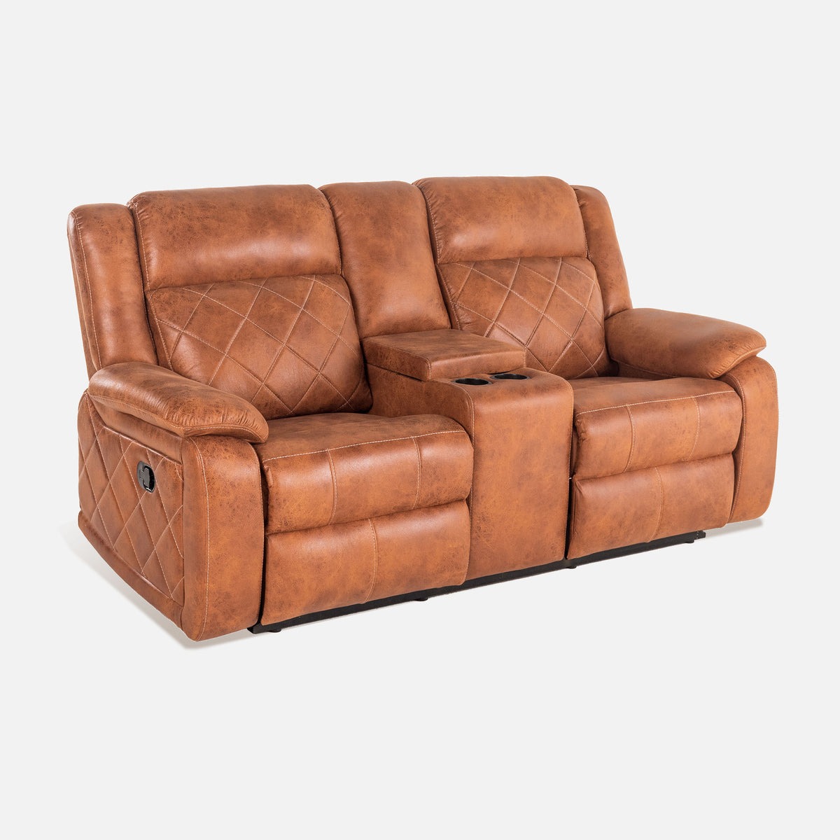 Werfo Marvel 2 Seater Recliner With Console (Tan)