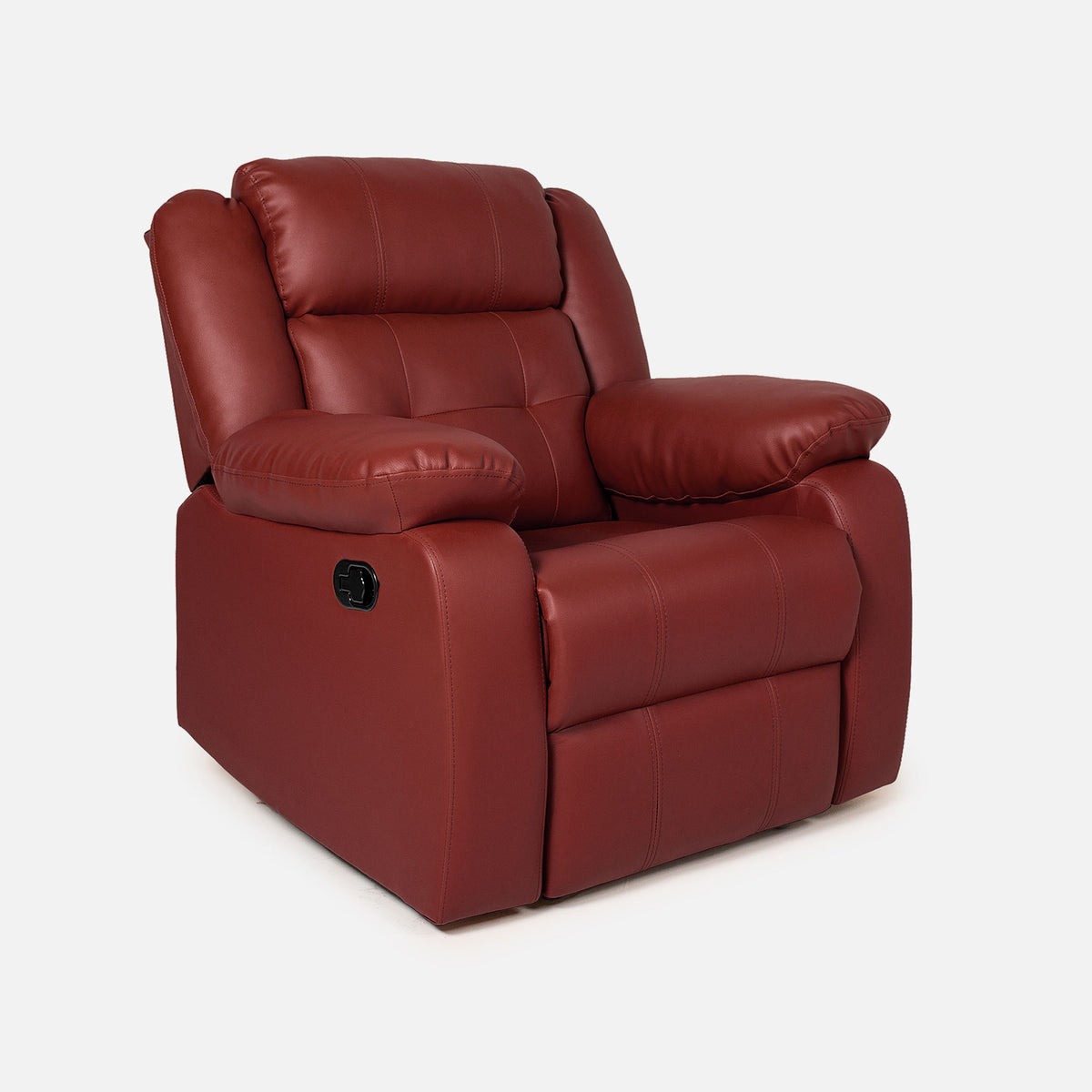 Werfo Roseli Leatherette Recliner Marrooon - H 38"x W 35" x D 32"