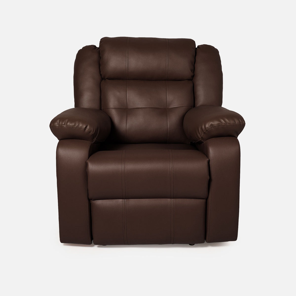 Werfo Roseli Leatherette Recliner Brownn - H 38"x W 35" x D 32"