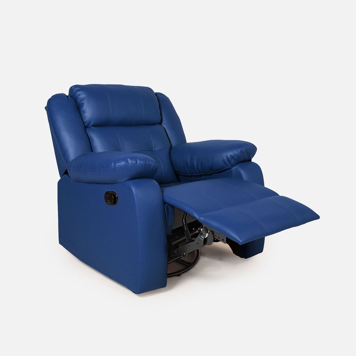 Werfo Roseli Leatherette Recliner Blue - H 38"x W 35" x D 32"