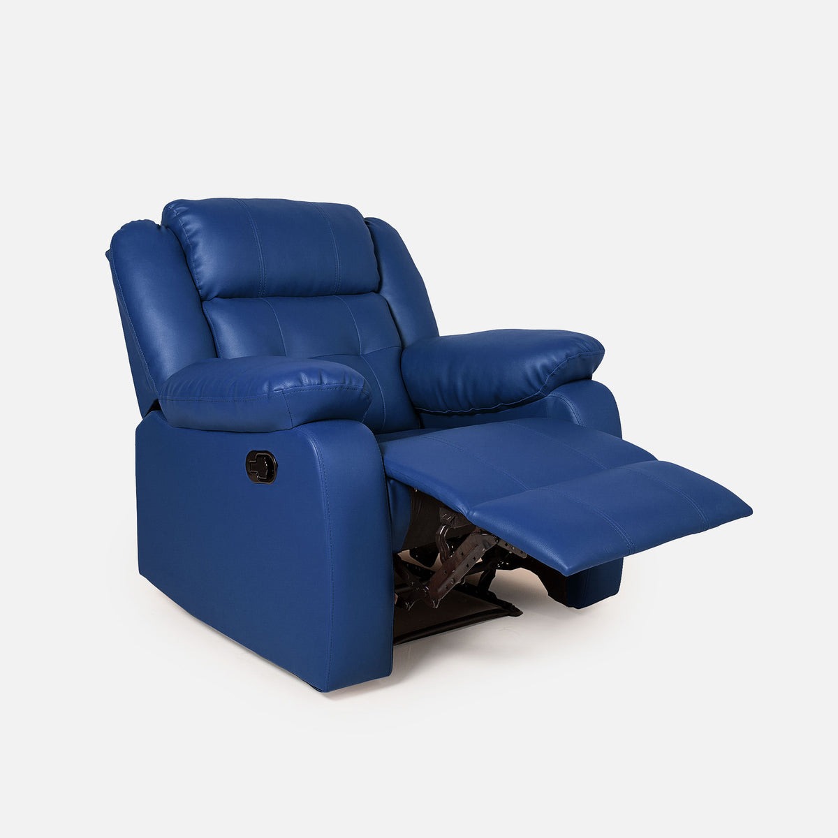 Werfo Roseli Leatherette Recliner Blue - H 38"x W 35" x D 32"