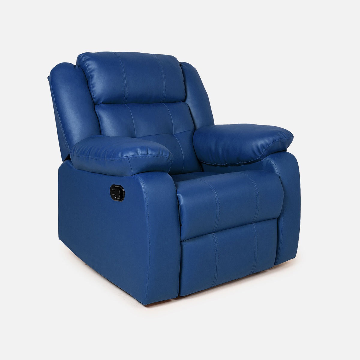 Werfo Roseli Leatherette Recliner Blue - H 38"x W 35" x D 32"