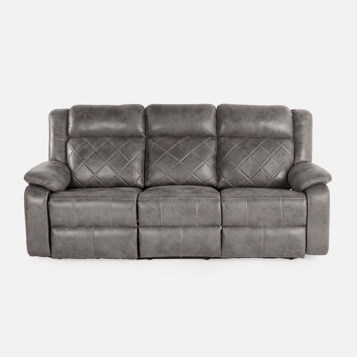 Werfo Marvel 3 Seater Recliner Sofa Grey - H 38" x W 83" x D 35"