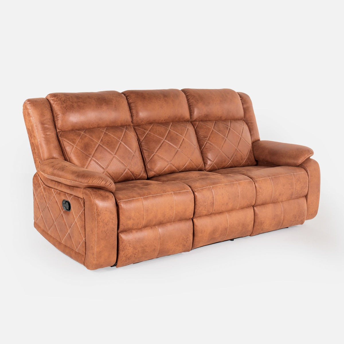 Werfo Marvel 3 Seater Recliner Sofa (Tan) - H 38"x W 83" x D 35"