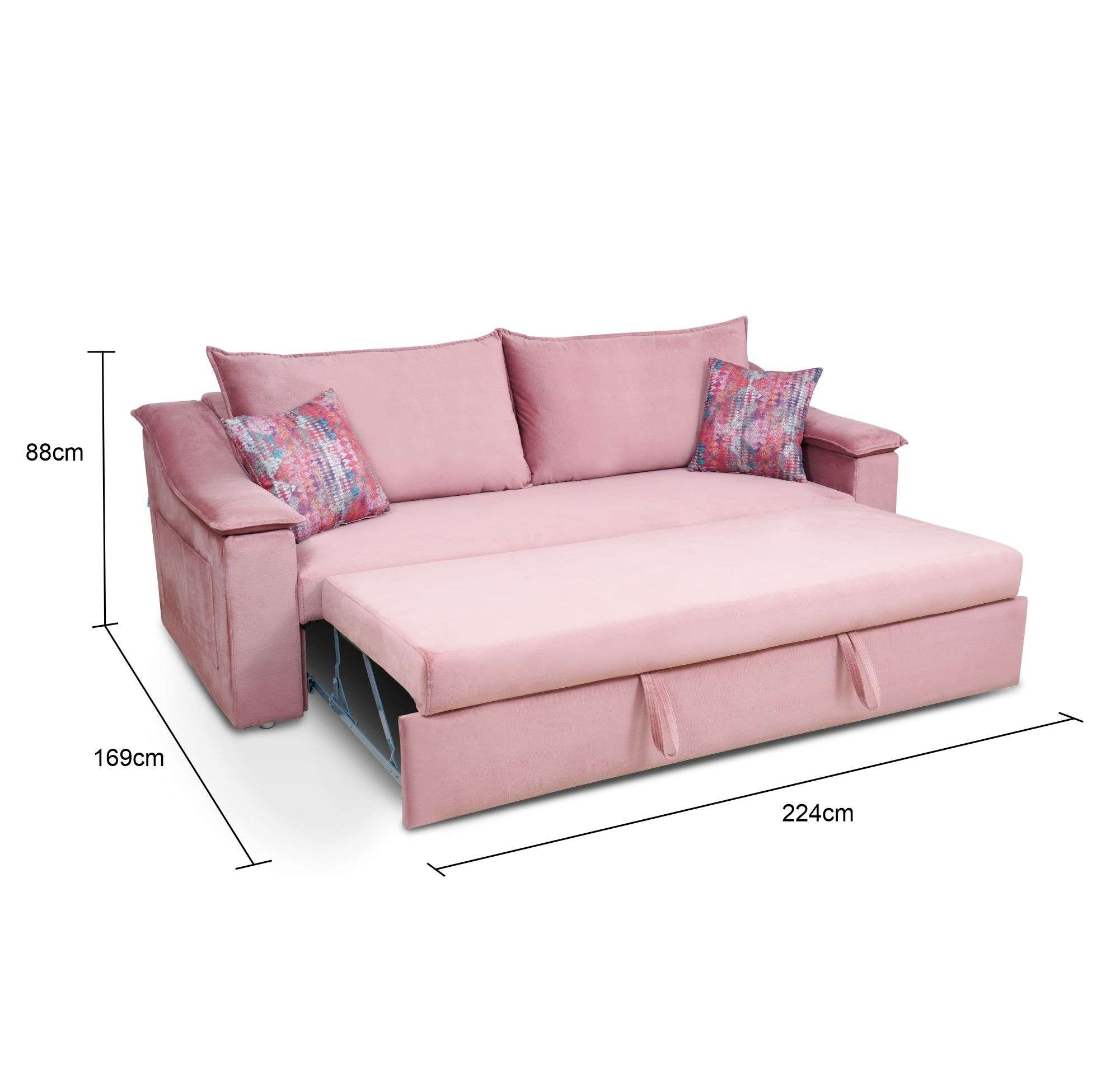 Werfo  Coorg Sofa cum bed Blush Pink