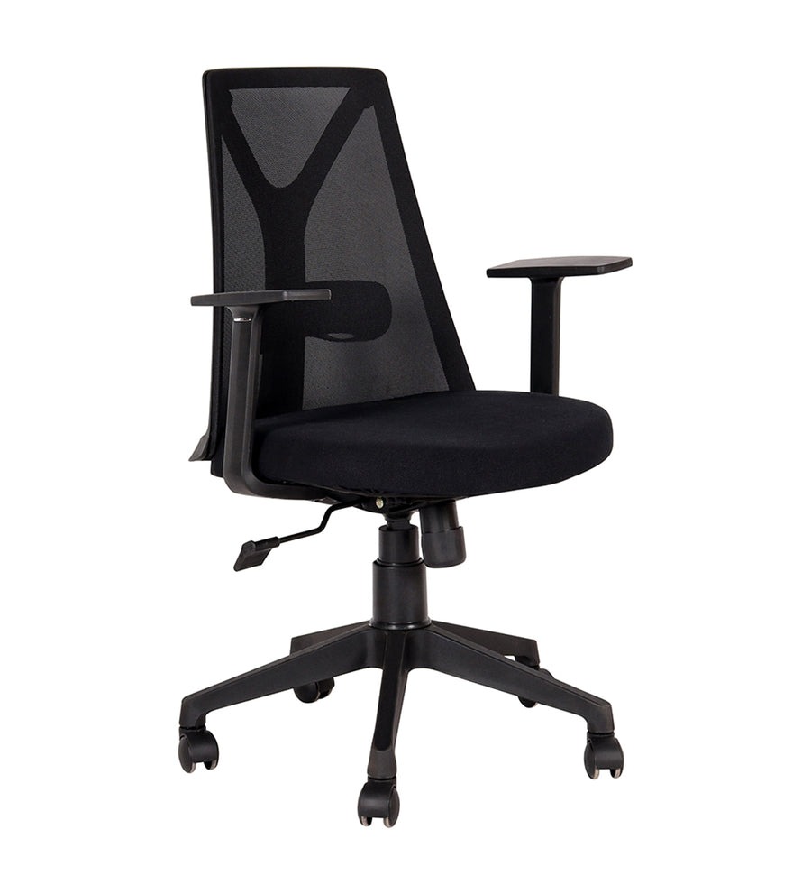 Werfo Libra Medium Back Chair in Black Colour