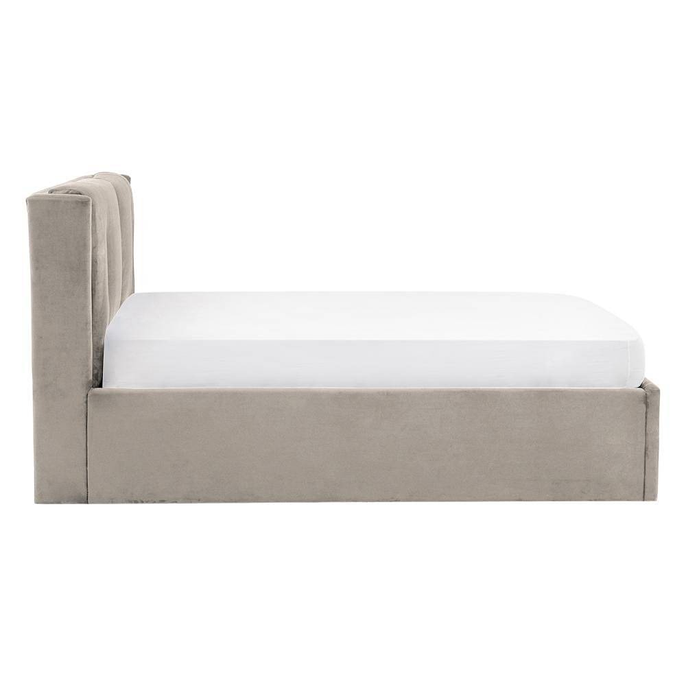 Werfo Logan King Size Solid Wood Upholstered Bed - 80.3 x 76.9 x 44.6 Inches, 80.3 x 76.9 x 44.6 Inches