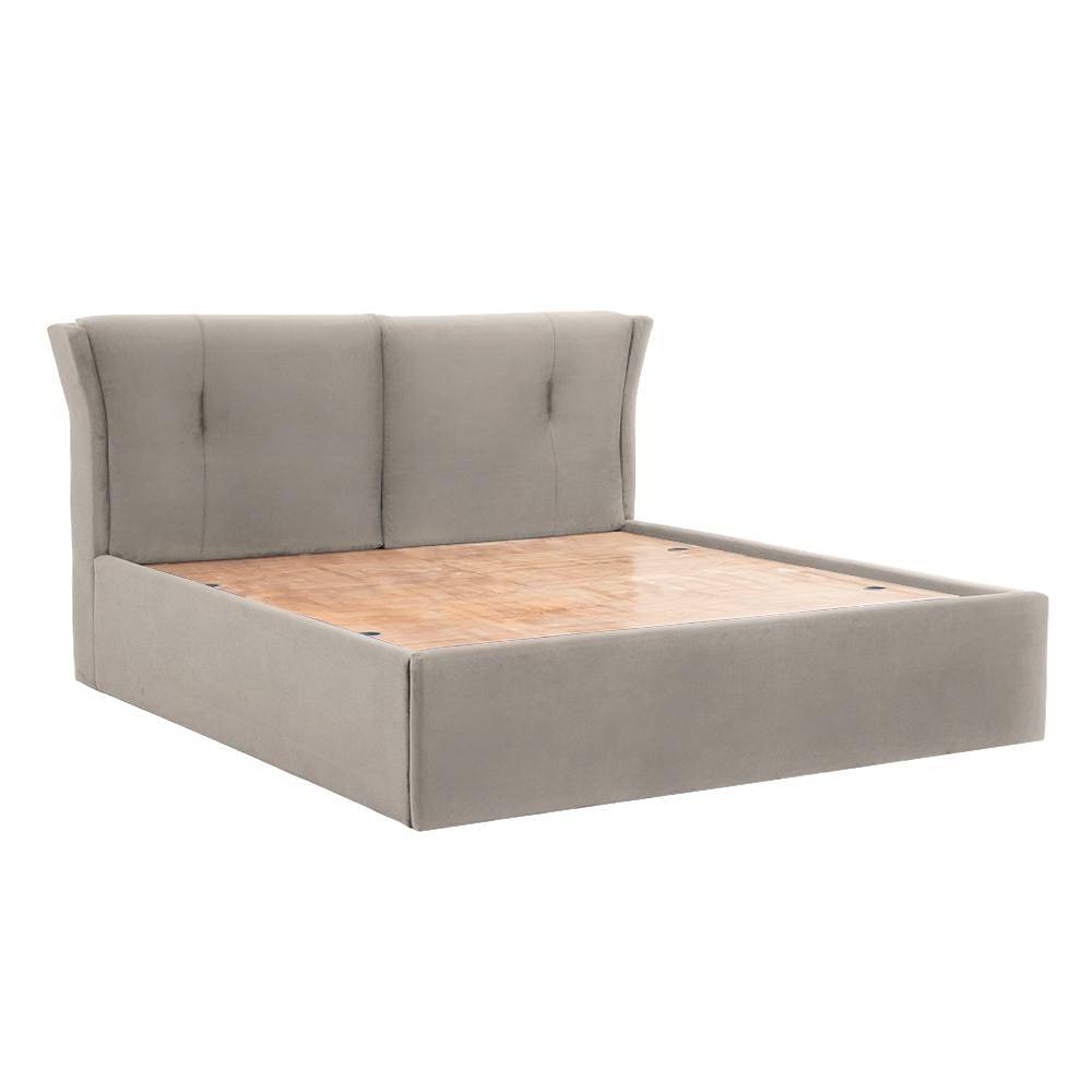 Werfo Logan King Size Solid Wood Upholstered Bed - 80.3 x 76.9 x 44.6 Inches, 80.3 x 76.9 x 44.6 Inches