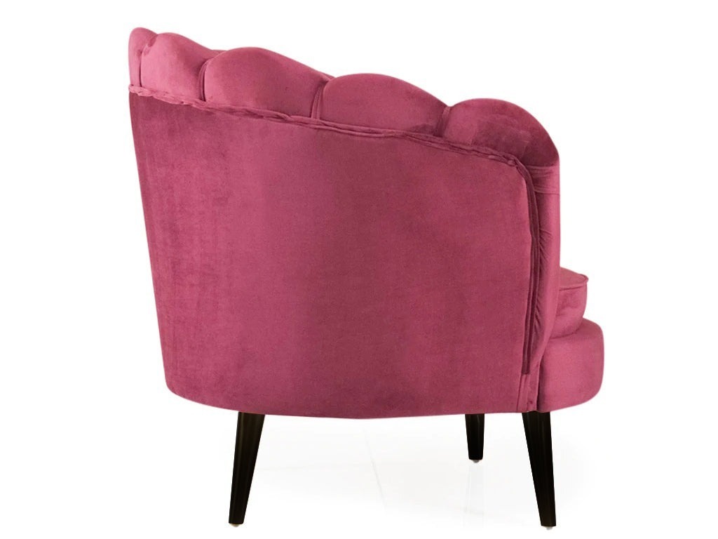 Velma Room Chair In Premium Maroon Velvet Fabric - 32.5(H) X 32.5(W) X 24(D) inches, Seating height : 16.5 Inches