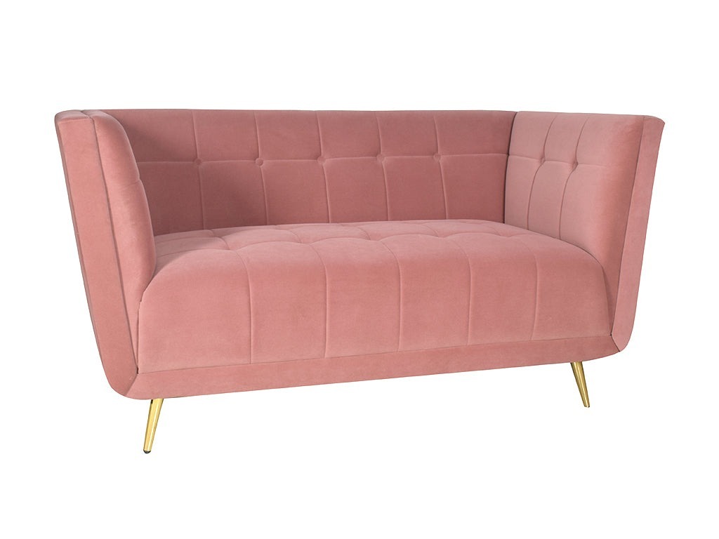 werfo Mofasa Sofa In Rose Gold Premium Velvet Fabric ( 2 seater) - 60(W) x 32(D) x 31(D)