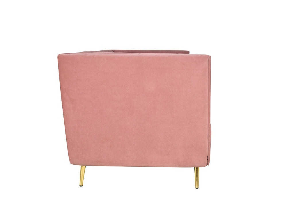 werfo Mofasa Sofa In Rose Gold Premium Velvet Fabric ( 2 seater) - 60(W) x 32(D) x 31(D)