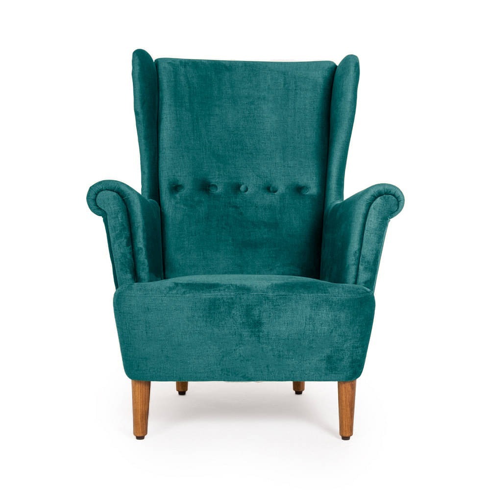 Werfo Nicco Wing Chair + Ottoman - Reflection Green