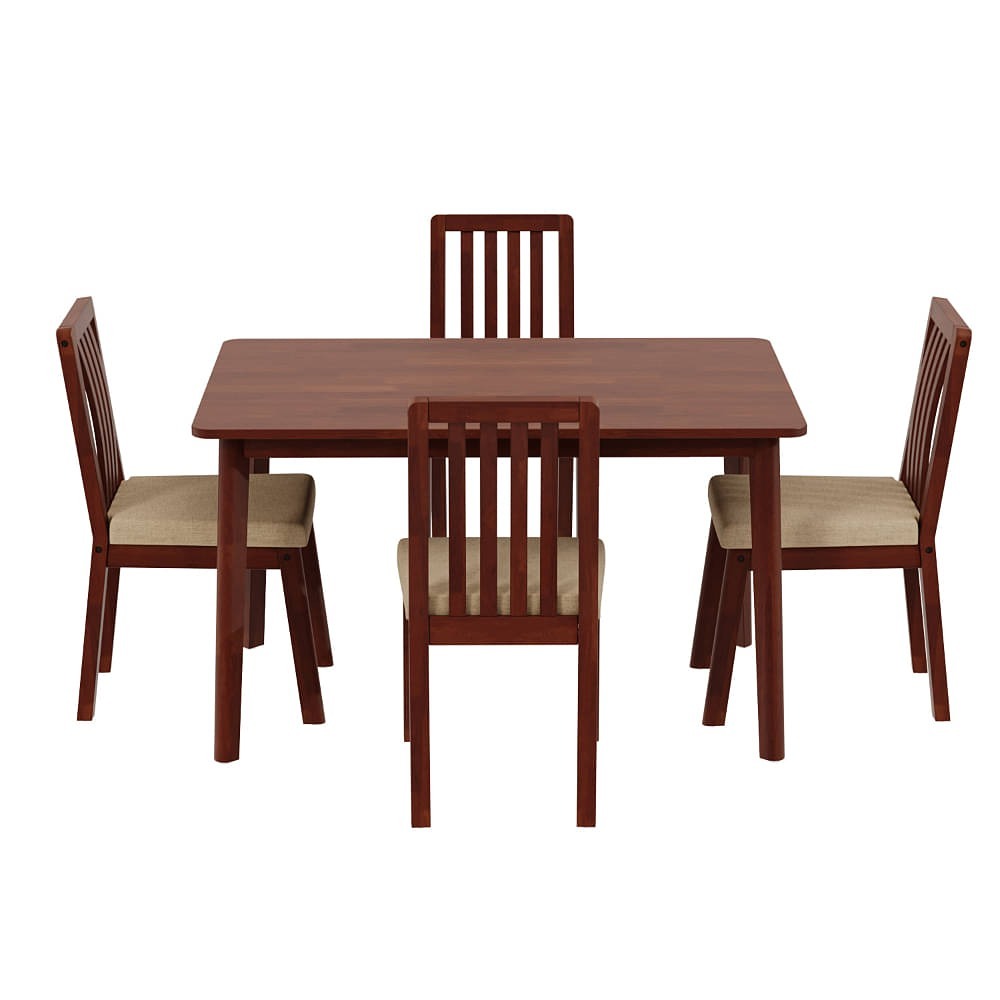 Werfo Cascara 4 Seater Dining Set 4 Seater, With Cushion - Omega Pearl, Golden brown