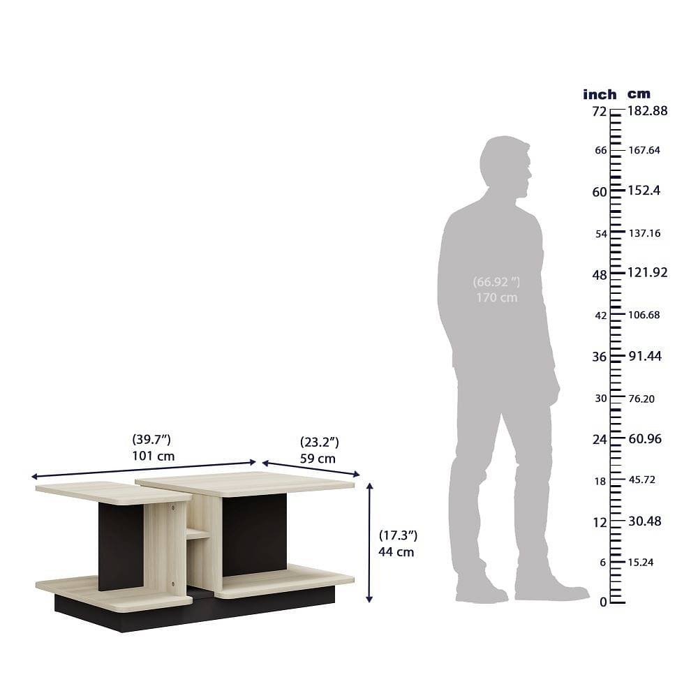 werfo Java Coffee Table - L 80cm x W 80cm x H 42cm (31.4 x 31.4 x 16.5 inches)