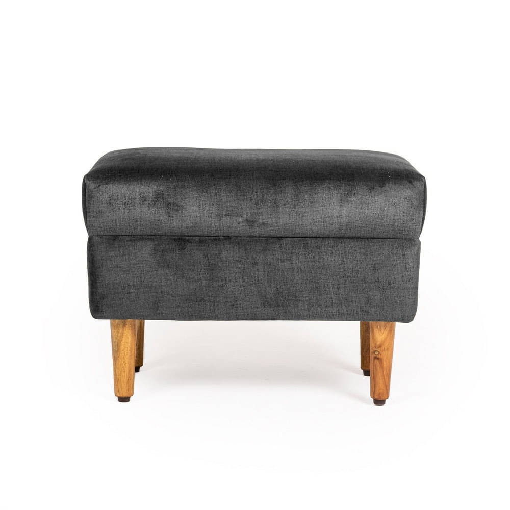 werfo Nicco Wing Chair + Ottoman - Charcoal Grey