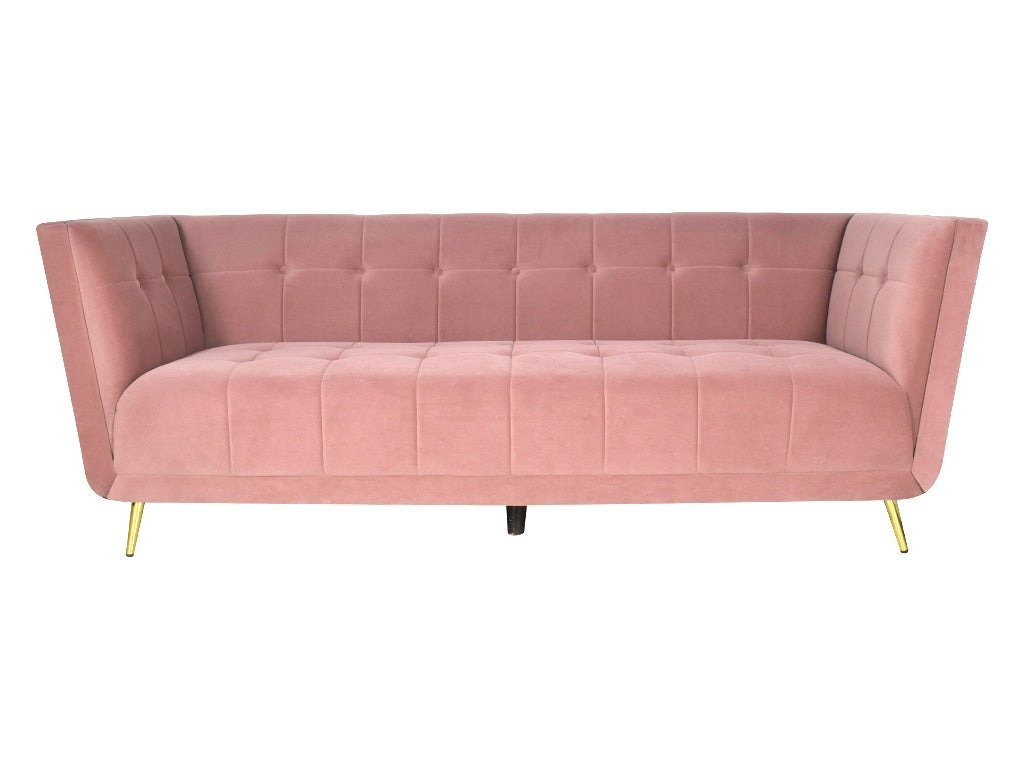 werfo Mofasa Sofa In Rose Gold Premium Velvet Fabric (3 seater) - 84(W) x 32(D) x 31(H) inches