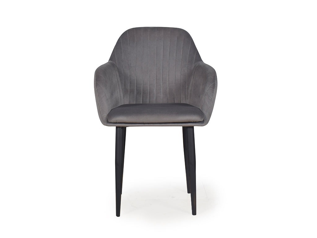 Werfo Harley Slipper Chair In Grey Fabric - 22.5(W) X 19(D) X 34(H) inches; Seating Height: 19 inches;