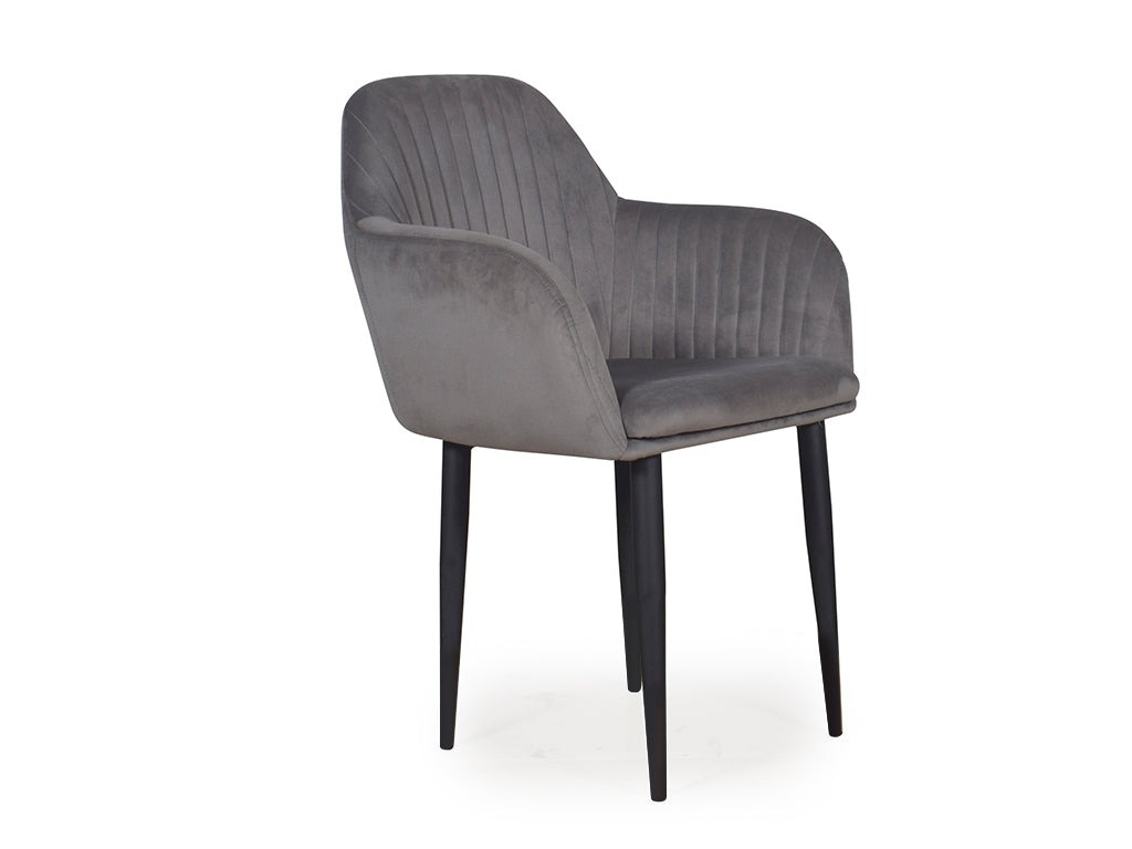 Werfo Harley Slipper Chair In Grey Fabric - 22.5(W) X 19(D) X 34(H) inches; Seating Height: 19 inches;