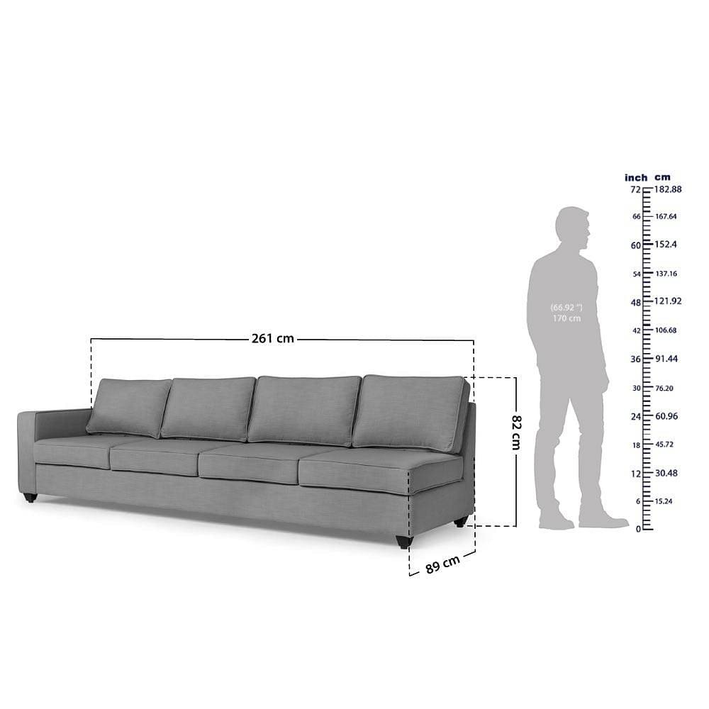 Werfo Napper L Shape Sofa Set (4 Seater + Right Aligned Chaise) Sectional, Without Storage, Set (4 Seater + Right Aligned Chaise), Cappuccino